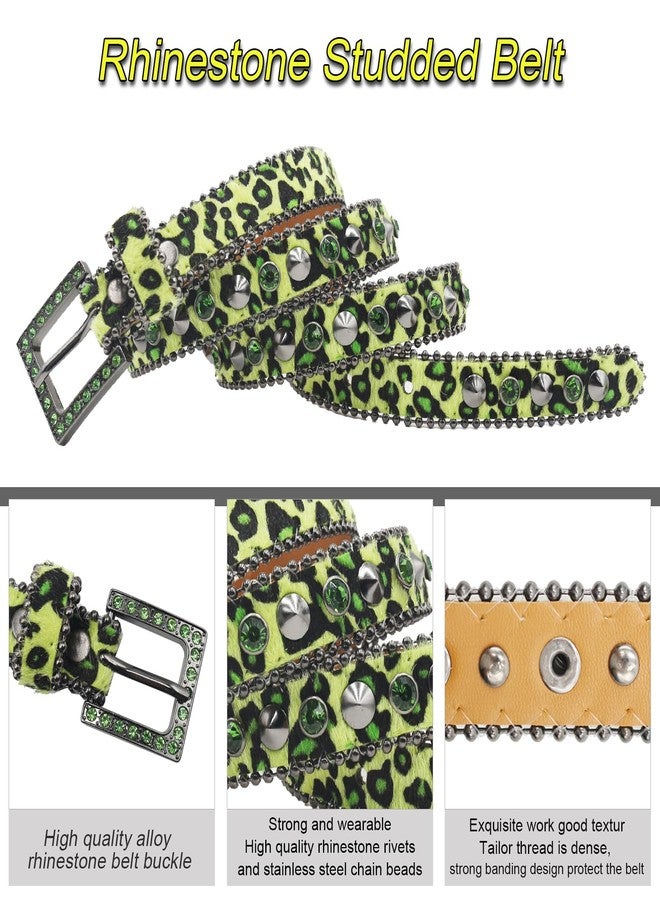 EVERBLTING Rhinestone leopard Belt Women Cowgir Studded Belt Goth Bling Stylish Belts Punk Y2k sparkly Belts 105 - Image 2